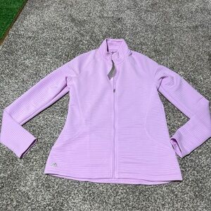 Adidas NWT  $65 2018 Womens Midweight Full Zip Jacket Purple Medium Textured
